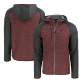 Washington Commanders Cutter & Buck Helmet Mainsail Sweater-Knit Full-Zip Hoodie - Burgundy/Heather Charcoal online