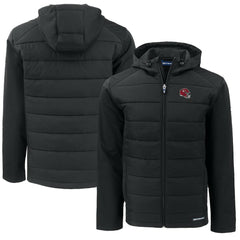 Kansas City Chiefs Cutter & Buck Helmet Big & Tall Evoke Hybrid Eco Softshell Recycled Full-Zip Hoodie Jacket - Black outlet