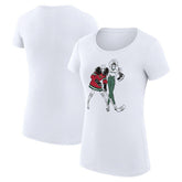 Minnesota Wild G-III 4Her by Carl Banks Women's Super-Slim Fit Lightweight Hockey Girls T-Shirt - White T-shirts