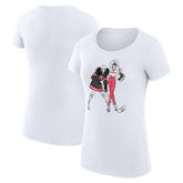 New Jersey Devils G-III 4Her by Carl Banks Women's Super-Slim Fit Lightweight Hockey Girls T-Shirt - White T-shirts