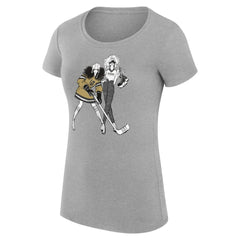 Vegas Golden Knights G-III 4Her by Carl Banks Women's Super-Slim Fit Lightweight Hockey Girls T-Shirt - Heather Gray T-shirts
