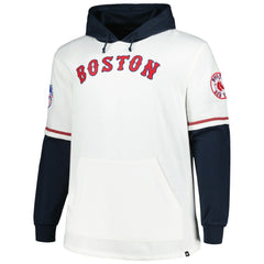 Boston Red Sox Big & Tall Trifecta Shortstop Pullover Hoodie White/Navy