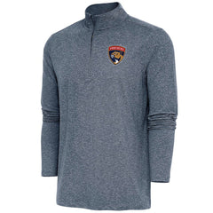 Florida Panthers Antigua Hunk Quarter-Zip Pullover Top - Heather Navy Pullover