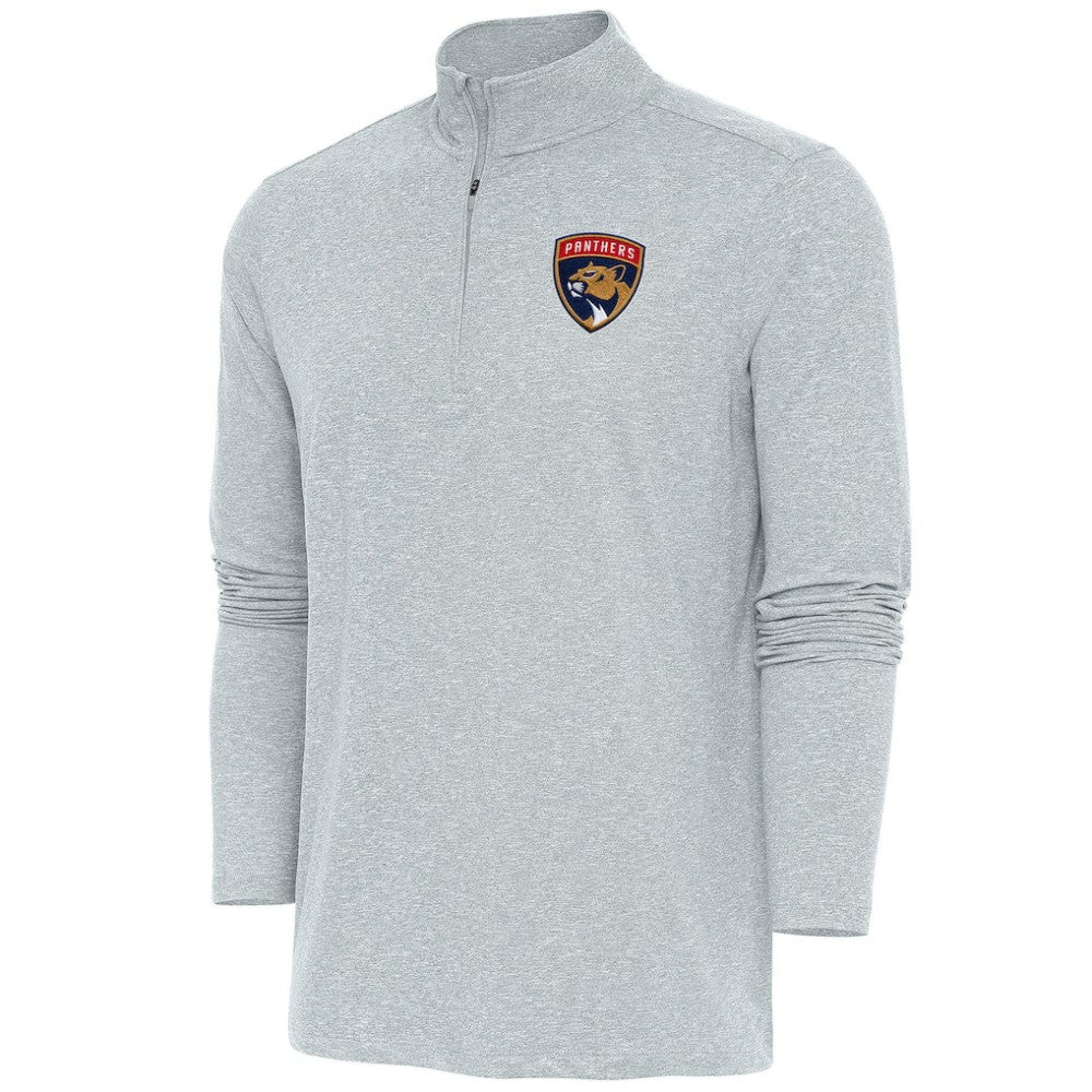 Florida Panthers Antigua Hunk Quarter-Zip Pullover Top - Heather Gray Pullover