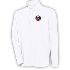 New York Islanders Antigua Hunk Quarter-Zip Pullover Top - White Pullover