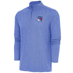 New York Rangers Antigua Hunk Quarter-Zip Pullover Top - Heather Royal Pullover
