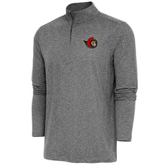 Ottawa Senators Antigua Hunk Quarter-Zip Pullover Top - Heather Black Pullover