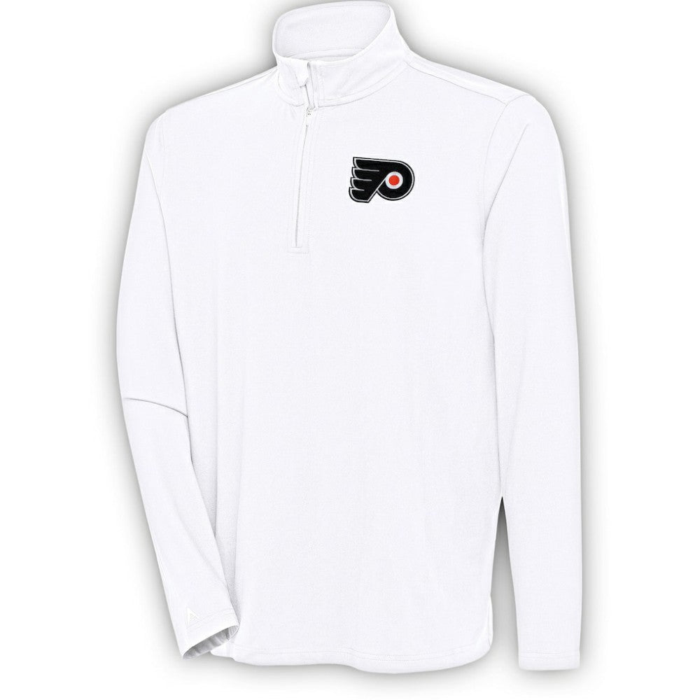 Philadelphia Flyers Antigua Hunk Quarter-Zip Pullover Top - White Pullover