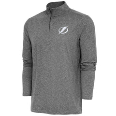 Tampa Bay Lightning Antigua Hunk Quarter-Zip Pullover Top - Heather Black Pullover