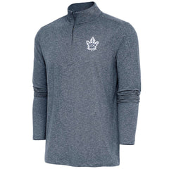 Toronto Maple Leafs Antigua Hunk Quarter-Zip Pullover Top - Heather Navy Pullover