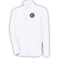 Winnipeg Jets Antigua Hunk Quarter-Zip Pullover Top - White Pullover