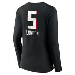 Drake London Atlanta Falcons Women's Team Wordmark Player Name & Number Long Sleeve V-Neck T-Shirt - Black discount