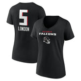 Drake London Atlanta Falcons Women's Team Wordmark Player Name & Number V-Neck T-Shirt - Black online