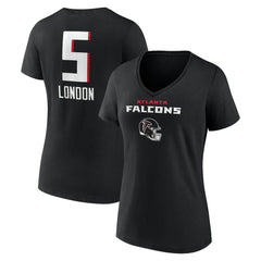 Drake London Atlanta Falcons Women's Team Wordmark Player Name & Number V-Neck T-Shirt - Black online