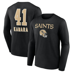 Alvin Kamara New Orleans Saints Team Wordmark Player Name & Number Long Sleeve T-Shirt - Black outlet
