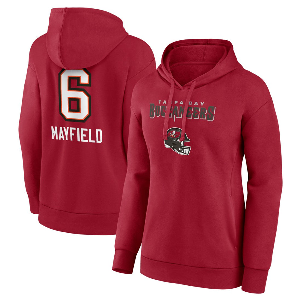 Baker Mayfield Tampa Bay Buccaneers Women’s Team Wordmark Player Name & Number Pullover Hoodie - Red discount