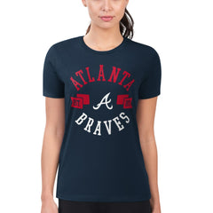 Atlanta Braves G-III 4Her by Carl Banks Women's Super-Slim Fit Lightweight City Graphic T-Shirt Navy