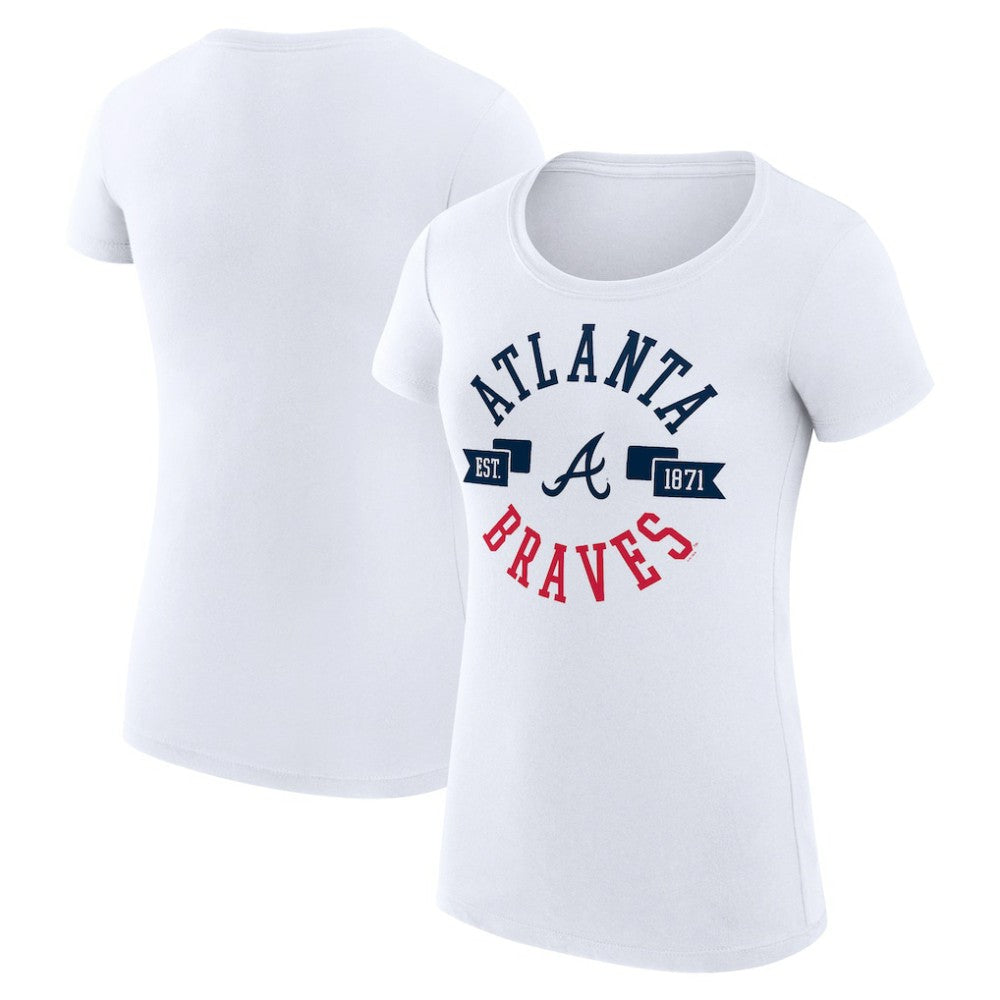 Atlanta Braves G-III 4Her by Carl Banks Women's Super-Slim Fit Lightweight City Graphic T-Shirt White