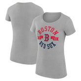 Boston Red Sox G-III 4Her by Carl Banks Women's Super-Slim Fit Lightweight City Graphic T-Shirt Heather Gray