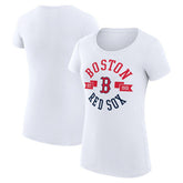 Boston Red Sox G-III 4Her by Carl Banks Women's Super-Slim Fit Lightweight City Graphic T-Shirt White