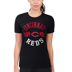 Cincinnati Reds G-III 4Her by Carl Banks Women's Super-Slim Fit Lightweight City Graphic T-Shirt Black