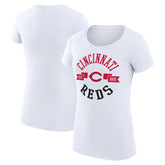 Cincinnati Reds G-III 4Her by Carl Banks Women's Super-Slim Fit Lightweight City Graphic T-Shirt White