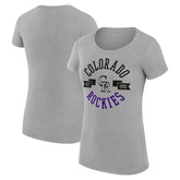 Colorado Rockies G-III 4Her by Carl Banks Women's Super-Slim Fit Lightweight City Graphic T-Shirt Heather Gray