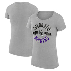 Colorado Rockies G-III 4Her by Carl Banks Women's Super-Slim Fit Lightweight City Graphic T-Shirt Heather Gray