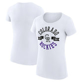 Colorado Rockies G-III 4Her by Carl Banks Women's Super-Slim Fit Lightweight City Graphic T-Shirt White