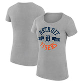 Detroit Tigers G-III 4Her by Carl Banks Women's Super-Slim Fit Lightweight City Graphic T-Shirt Heather Gray