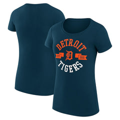 Detroit Tigers G-III 4Her by Carl Banks Women's Super-Slim Fit Lightweight City Graphic T-Shirt Navy