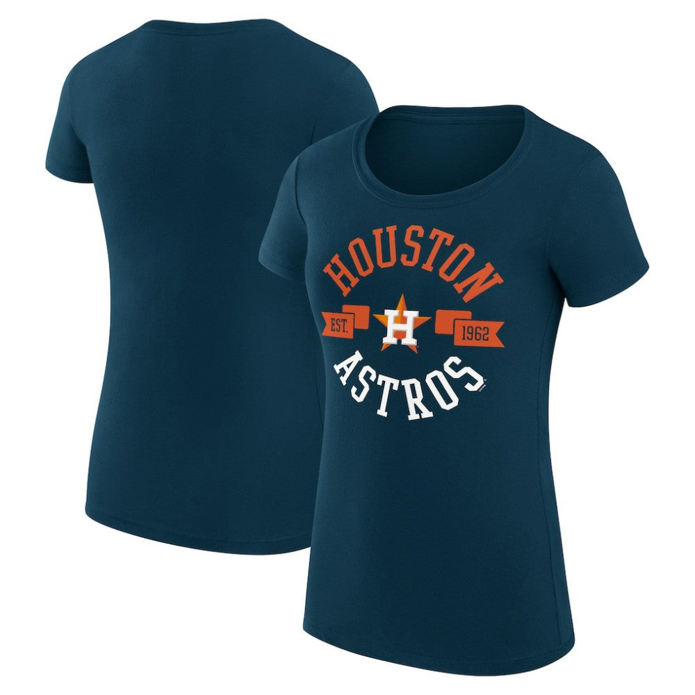 Houston Astros G-III 4Her by Carl Banks Women's Super-Slim Fit Lightweight City Graphic T-Shirt Navy