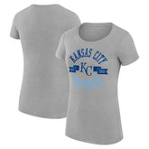 Kansas City Royals G-III 4Her by Carl Banks Women's Super-Slim Fit Lightweight City Graphic T-Shirt Heather Gray