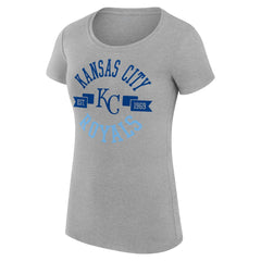 Kansas City Royals G-III 4Her by Carl Banks Women's Super-Slim Fit Lightweight City Graphic T-Shirt Heather Gray