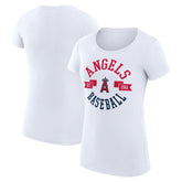 Los Angeles Angels G-III 4Her by Carl Banks Women's Super-Slim Fit Lightweight City Graphic T-Shirt White