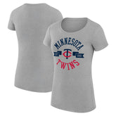 Minnesota Twins G-III 4Her by Carl Banks Women's Super-Slim Fit Lightweight City Graphic T-Shirt Heather Gray