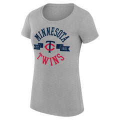 Minnesota Twins G-III 4Her by Carl Banks Women's Super-Slim Fit Lightweight City Graphic T-Shirt Heather Gray