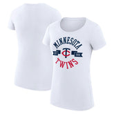 Minnesota Twins G-III 4Her by Carl Banks Women's Super-Slim Fit Lightweight City Graphic T-Shirt White