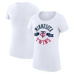 Minnesota Twins G-III 4Her by Carl Banks Women's Super-Slim Fit Lightweight City Graphic T-Shirt White