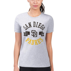 San Diego Padres G-III 4Her by Carl Banks Women's Super-Slim Fit Lightweight City Graphic T-Shirt Heather Gray