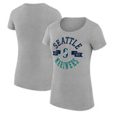 Seattle Mariners G-III 4Her by Carl Banks Women's Super-Slim Fit Lightweight City Graphic T-Shirt Heather Gray