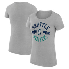 Seattle Mariners G-III 4Her by Carl Banks Women's Super-Slim Fit Lightweight City Graphic T-Shirt Heather Gray