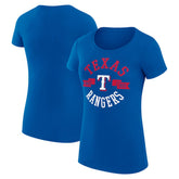 Texas Rangers G-III 4Her by Carl Banks Women's Super-Slim Fit Lightweight City Graphic T-Shirt Royal