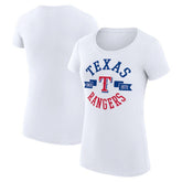 Texas Rangers G-III 4Her by Carl Banks Women's Super-Slim Fit Lightweight City Graphic T-Shirt White