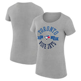 Toronto Blue Jays G-III 4Her by Carl Banks Women's Super-Slim Fit Lightweight City Graphic T-Shirt Heather Gray