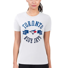 Toronto Blue Jays G-III 4Her by Carl Banks Women's Super-Slim Fit Lightweight City Graphic T-Shirt White
