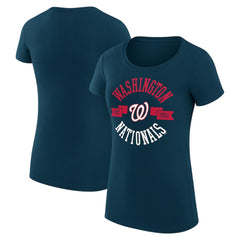 Washington Nationals G-III 4Her by Carl Banks Women's Super-Slim Fit Lightweight City Graphic T-Shirt Navy