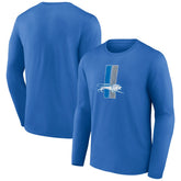 Detroit Lions Throwback Long Sleeve T-Shirt - Blue outlet