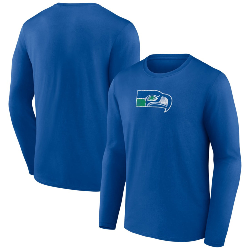 Seattle Seahawks Throwback Long Sleeve T-Shirt - Royal on sale