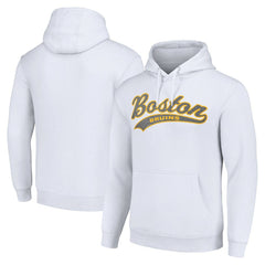 Boston Bruins Starter Tailsweep Fleece Tri-Blend Pullover Hoodie - White Hoodies